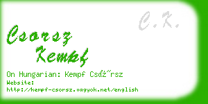 csorsz kempf business card